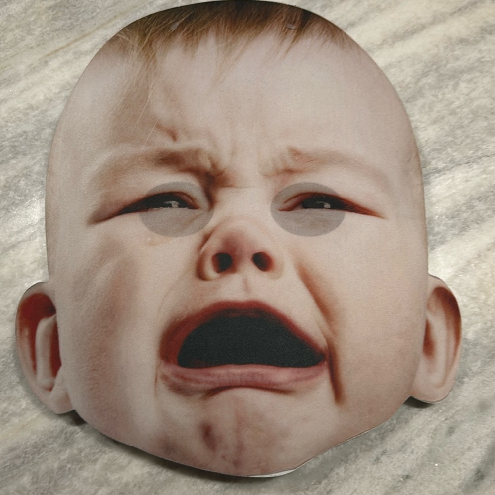 Halloween mask crying baby